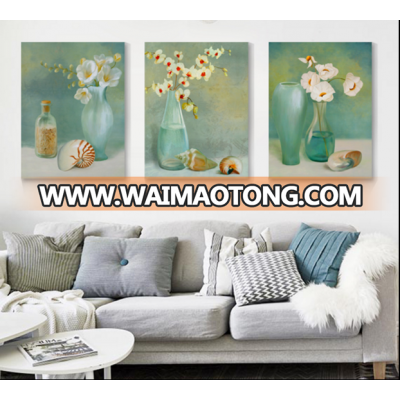 American style unframed botany flower unframed wall art ,three panels canvas art for home