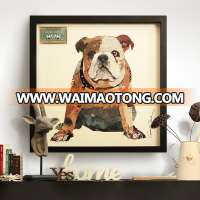 3d handmade bulldog animal oil painting for wall decoration